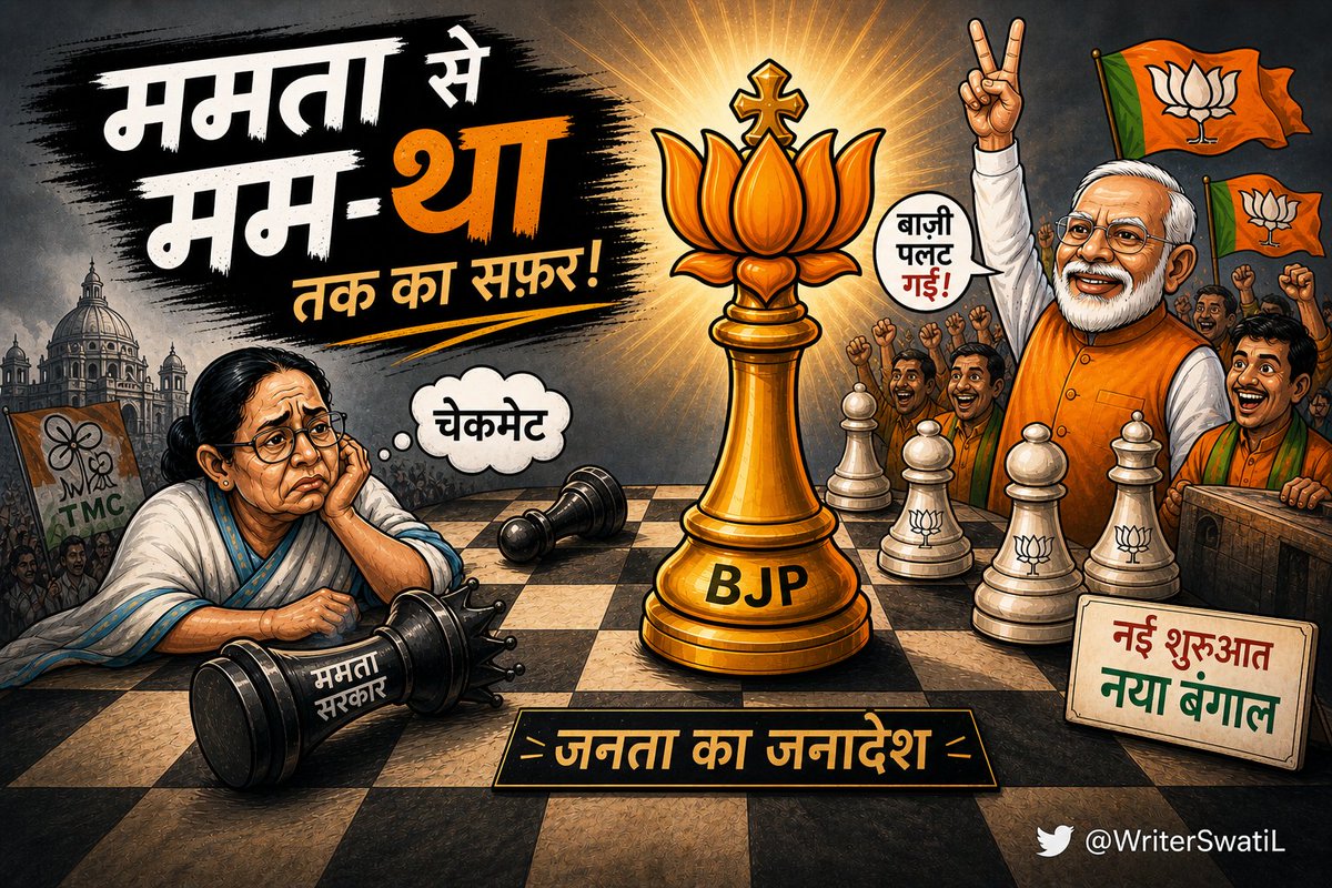 WriterSwatiL's tweet photo. ममता से मम-था तक का सफ़र…
जनादेश ने पलट दी बाज़ी।
@janakraj13 @MadhaviBhuta @amitmalviya https://t.co/1P16l9HvT9