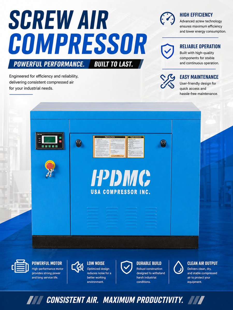 Smart Compresor SMART POWER, SMALL FOOTPRINT! ⚙️⚡ Upgrade to our 10HP G-Series ...