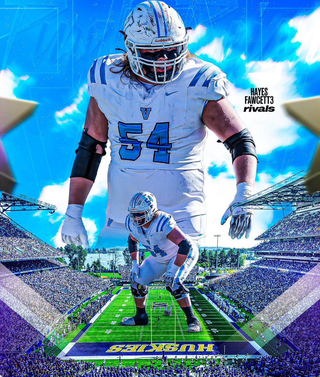 Hayesfawcett3's tweet image. BREAKING: Class of 2027 IOL Reis Russell has Committed to Washington, he tells me for @Rivals  The 6’3 295 IOL chose the Huskies over Georgia, Miami, and USC

“AGTG!! I’m Home Husky Nation☔️”

on3.com/rivals/reis-ru…
