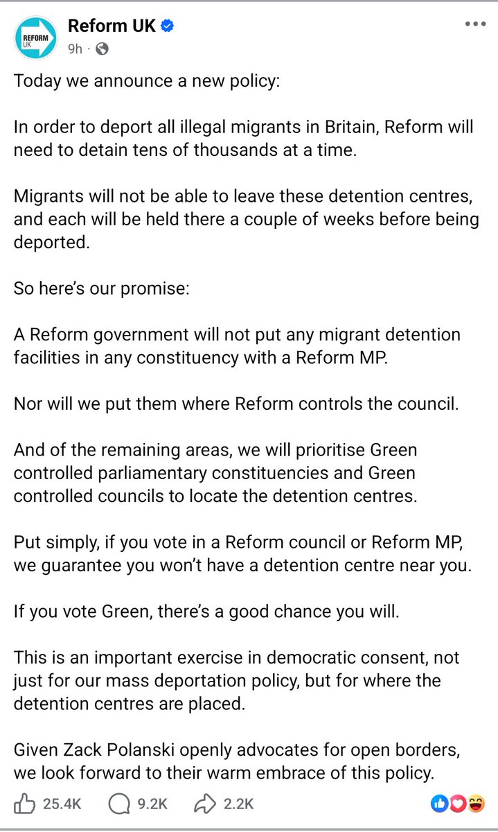 mredstone's tweet photo. Shame on you @reformparty_uk 

This is childish politics and you are trying to both blackmail and hold the electorate hostage. 

I'm not voting for either Reform or Green, you are childish and they are antisemitic.

I'll be voting for a grown up party, with grown up policies that actually cares for my community - the @Conservatives