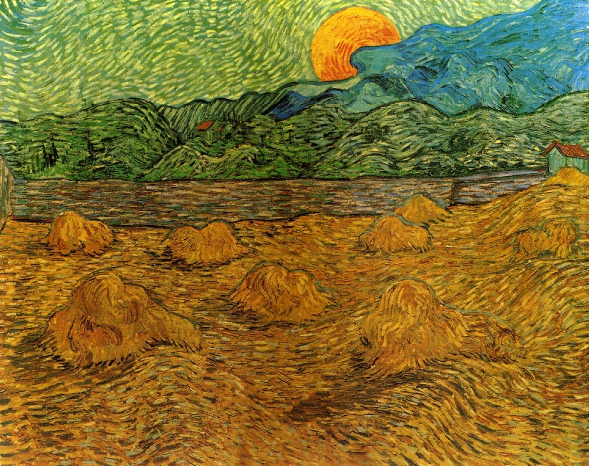 vangoghartist's tweet photo. Evening Landscape with Rising Moon - 1889 #artbots #vangogh https://t.co/IsUGp4tLGJ
