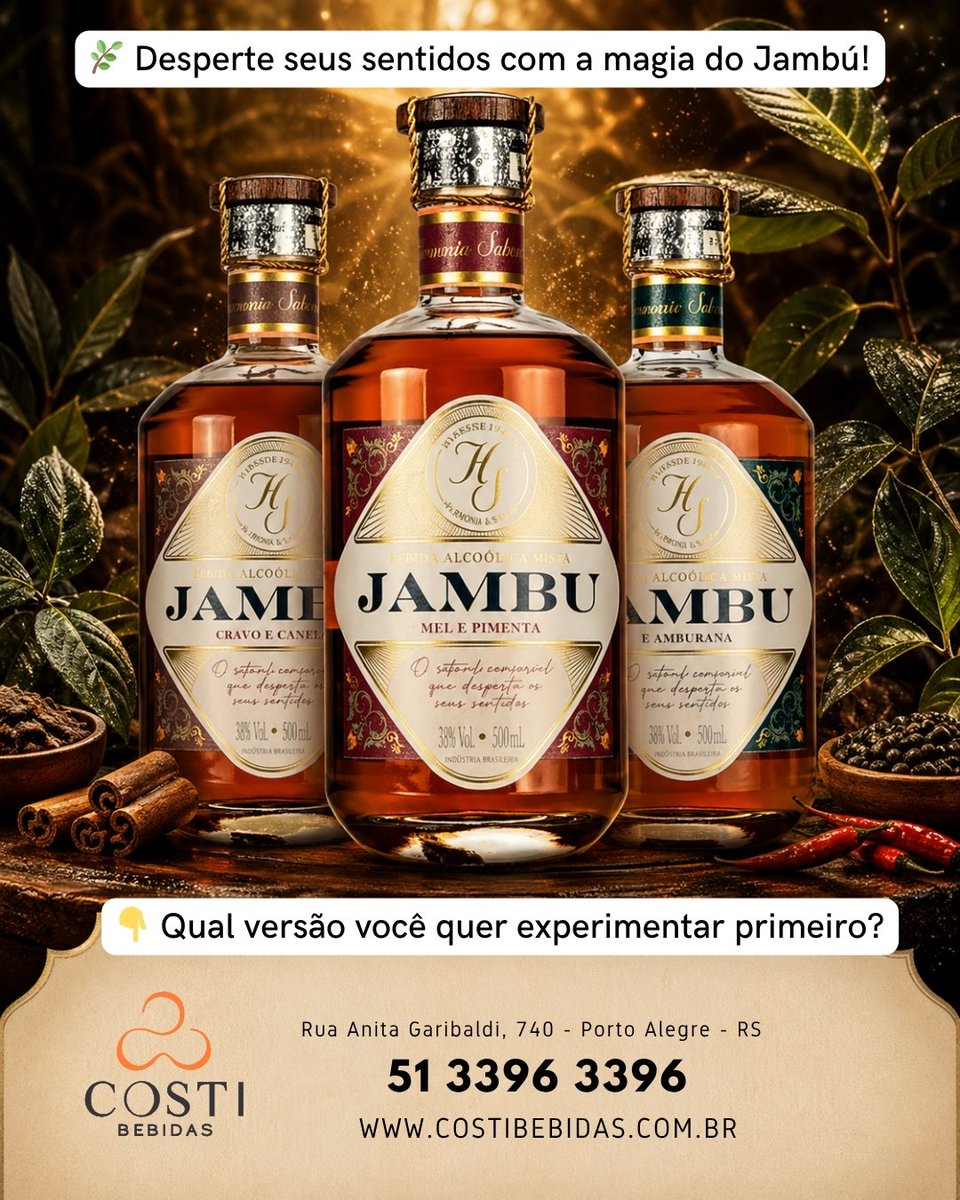 costibebidas's tweet photo. 🌿 Conheça a linha Jambu, a bebida brasileira que une a tradição da nossa terra com uma experiência sensorial única. O segredo? O jambú — erva amazônica famosa pelo seu efeito refrescante e levemente adormecedor na boca, que transforma cada gole em uma aventura para os sentidos. https://t.co/UjSsJONrpD