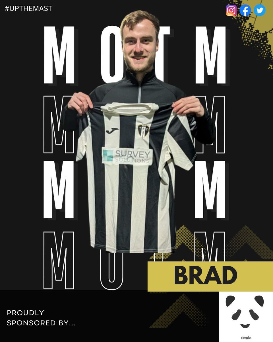 TacolnestonFC's tweet photo. MOM sponsored by @simplepandauk was @BradleyMButler who worked tirelessly and scored the winner! 

The defence were rock solid &amp; the whole team put in a great performance.

Considering we had 12 missing today it was a great result. 

#UTM
🖤🤍 https://t.co/1eNNIPPN3g