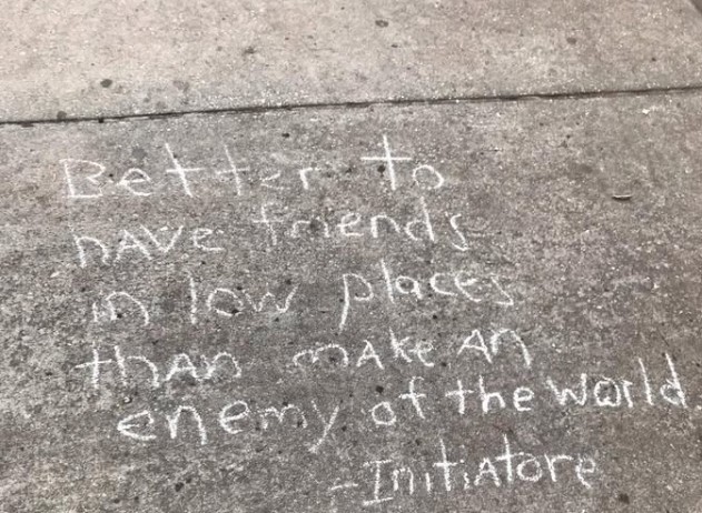 T0RESimonsen's tweet image. My chalking campaign in #downtown #orlando #florida near #lake #eola has been so successful that #city #employees #patrol the area with fervor and #police are posted near my most targeted #sidewalks. This is a so-called #free country but my #expression is unwelcome.