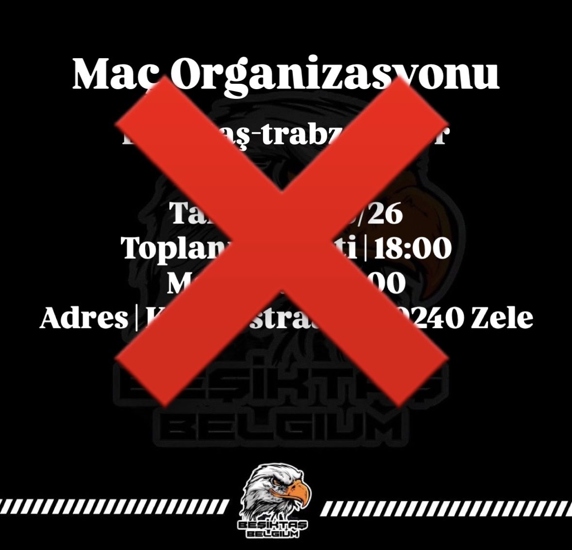 bjkbelgium's tweet photo. Kıymetli kardeşimiz Ömer Uğurlu’nun evladının vefat haberini derin bir üzüntüyle oğrenmiş bulunuyoruz.
Bu sebep den dolayı, cumartesi planlanan maç organizasyonu iptal edilmiştir!
Evladımızın mekanı cennet olsun. https://t.co/nJ3aohA6az