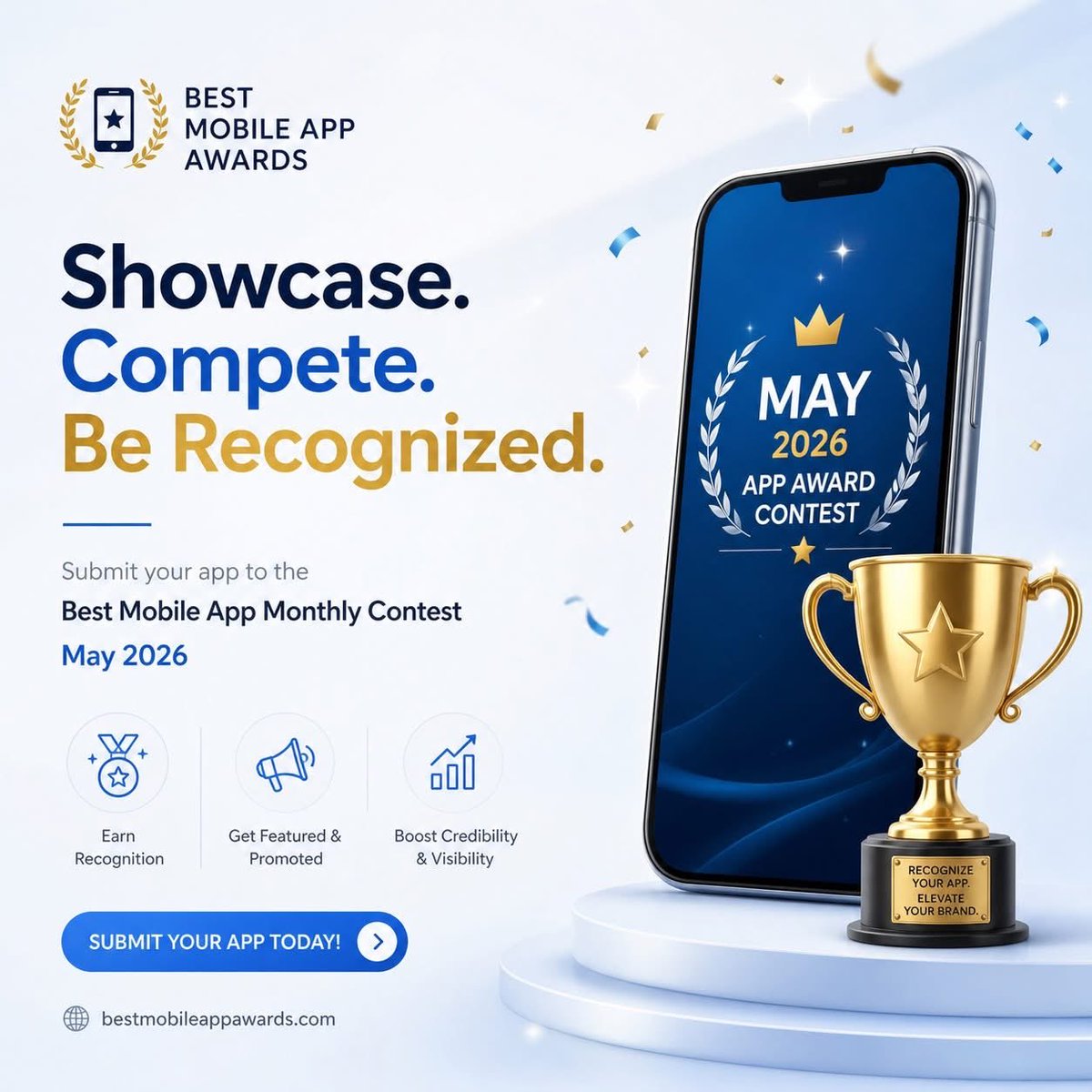 BestAppAwards's tweet image. 🚀 Got an app worth showing off?

Submit your mobile app to the May Best Mobile App Monthly Contest for a chance to earn recognition, boost credibility, and get featured in front of a wider audience. 

Submit today: bestmobileappawards.com/app-award-cont…

#AppAwards #MobileApp #AppDesign