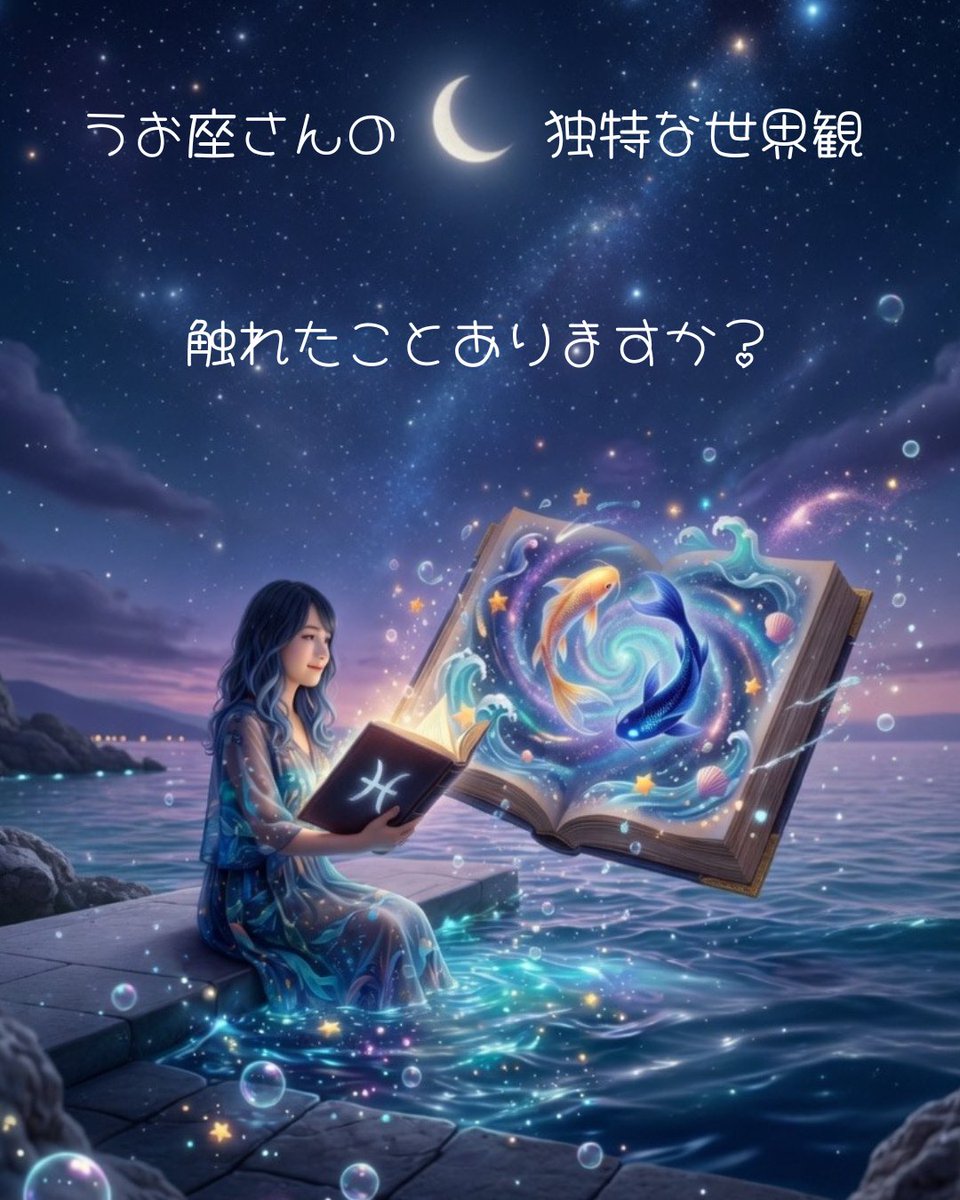 魚座さんの"なんとなく"を
目の当たりにしたことありますか？

実はどんな理論よりも
感度の高いアンテナだったりする

たまたま開いた本のページに
答えがそのまま載っているかのように

理屈や理論を超えて
本質をズバッと突いているのに
本人はなんとなく…としか言わない