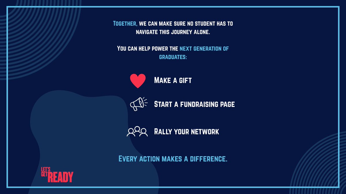LGRforCollege's tweet photo. We’re proud to launch the Next Graduate Campaign 🎓
Now, we’re working to raise $50,000 to support the next generation of graduates—and you can be part of it. 
Take action: https://t.co/zLXPSfTh16
#NextGraduate #LetsGetReady #CollegeAccess #CollegeSuccess #LGRforCollege https://t.co/oLW3F92r7Z