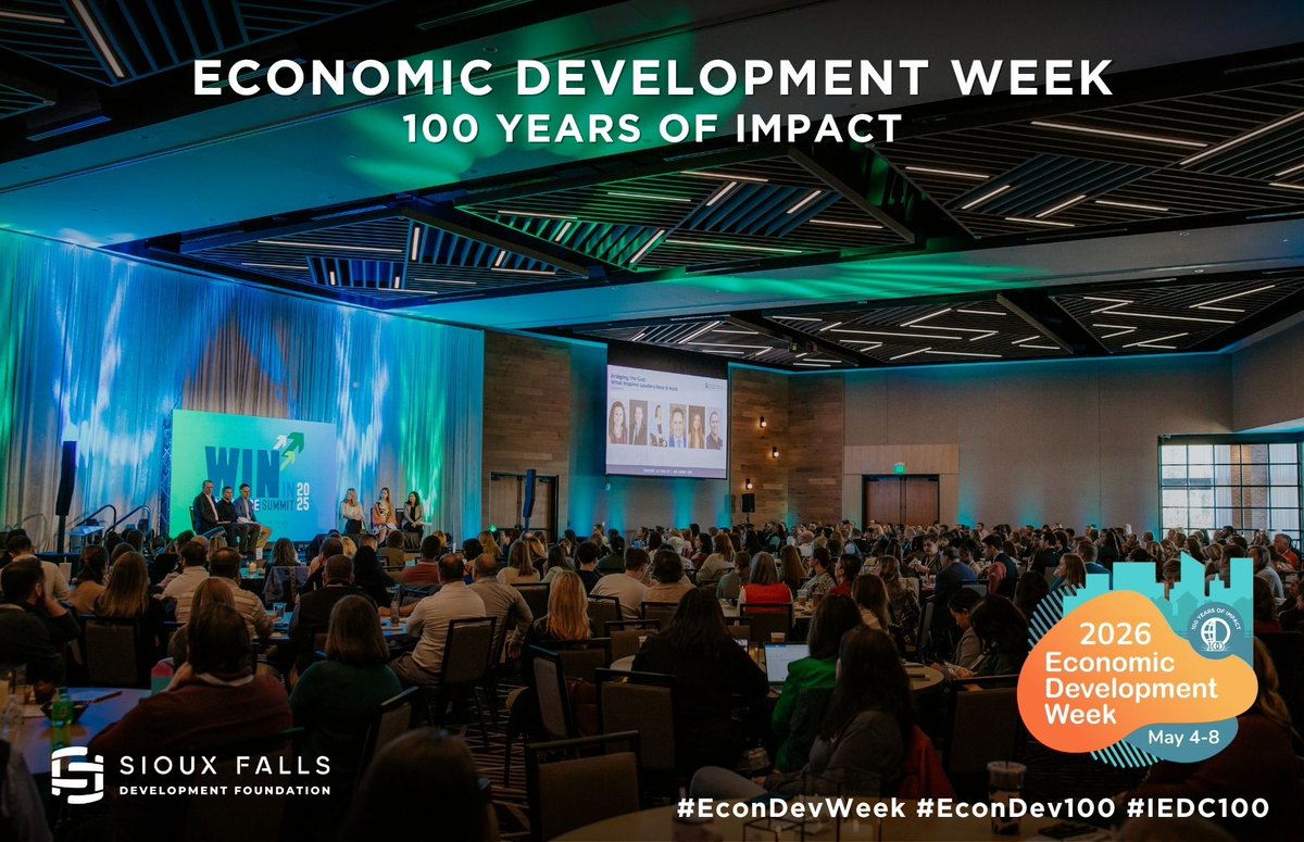DevelopSF's tweet photo. This week is #EconDevWeek with @iedctweets! 

We're celebrating the programs, projects, and leaders who've helped position Sioux Falls as a great place to live, work, own a business, and so much more. https://t.co/84SPM9aup3