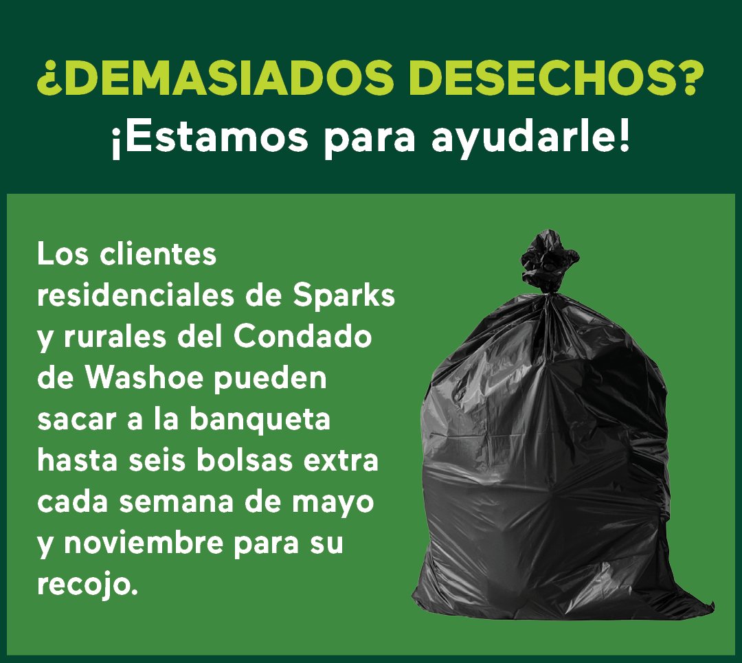 wm_nev's tweet photo. This month, the City of Sparks and Unincorporated Washoe County are able to place out extra bags of waste during their service day. https://t.co/n5TXEcTTU6