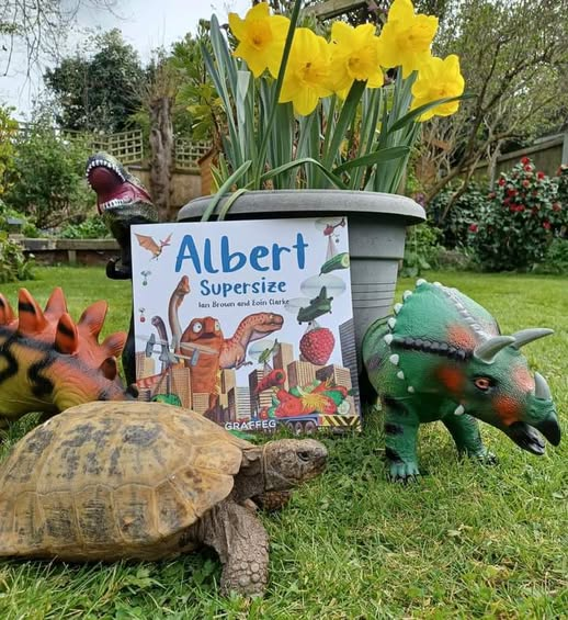 AlbertTortoise's tweet image. Albert meets the #dinosaurs... See how in #ALBERTthetortoise picturebook ALBERT SUPERSIZE. #AvailableNow 9 #ALBERT #picturebooks, 3 #BoardBooks &amp;amp; #ActivityBook Alberttortoise.com
#tortoise #bookseries #illustrated #supersize #garden #storytime