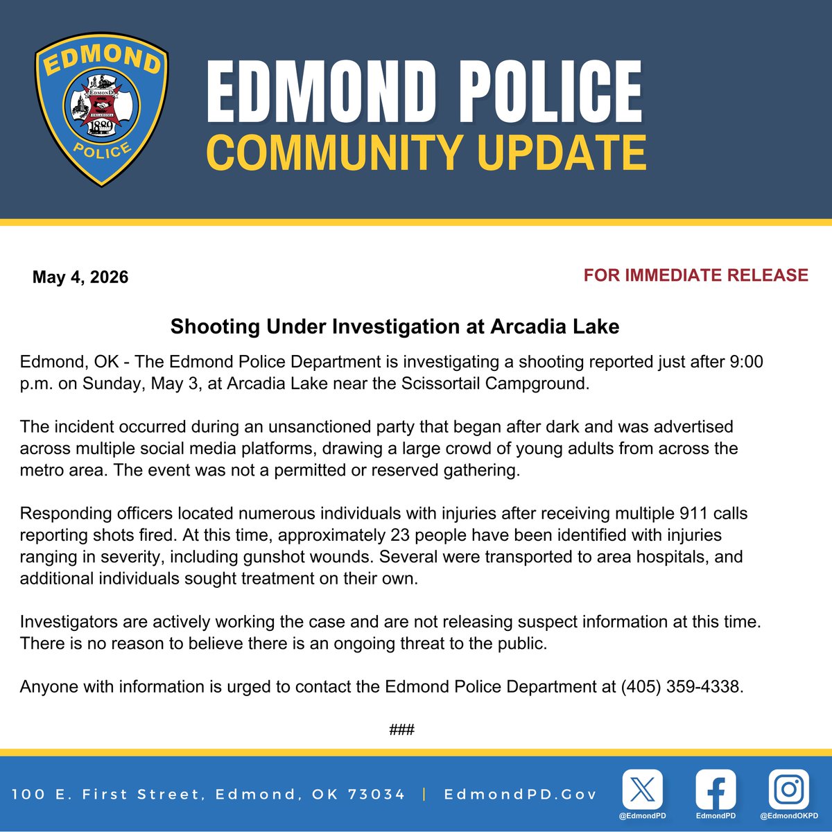 Edmond Police Dept tweet media