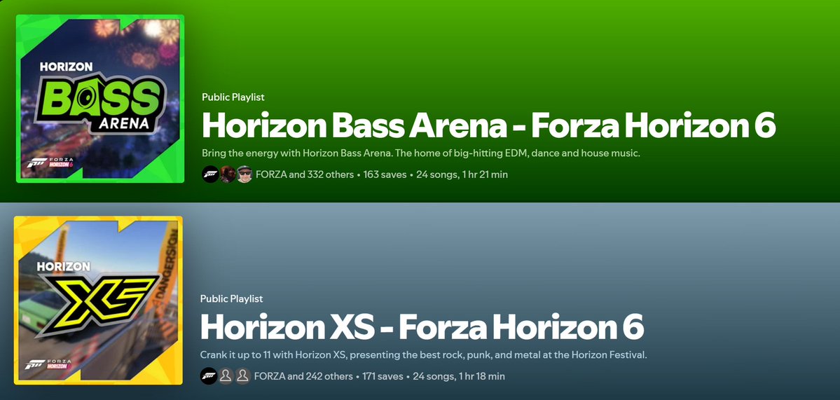 Forza Horizon 6 | Radio Stations

With 9 radio stations, the largest number of tracks yet in a Horizon title.

• Horizon Pulse
• Horizon Bass Arena
• Horizon Block Party
• Horizon XS
• Hospital Records
• Gacha City Radio
• Sub Pop Records
• Horizon Wave
• Horizon Opus