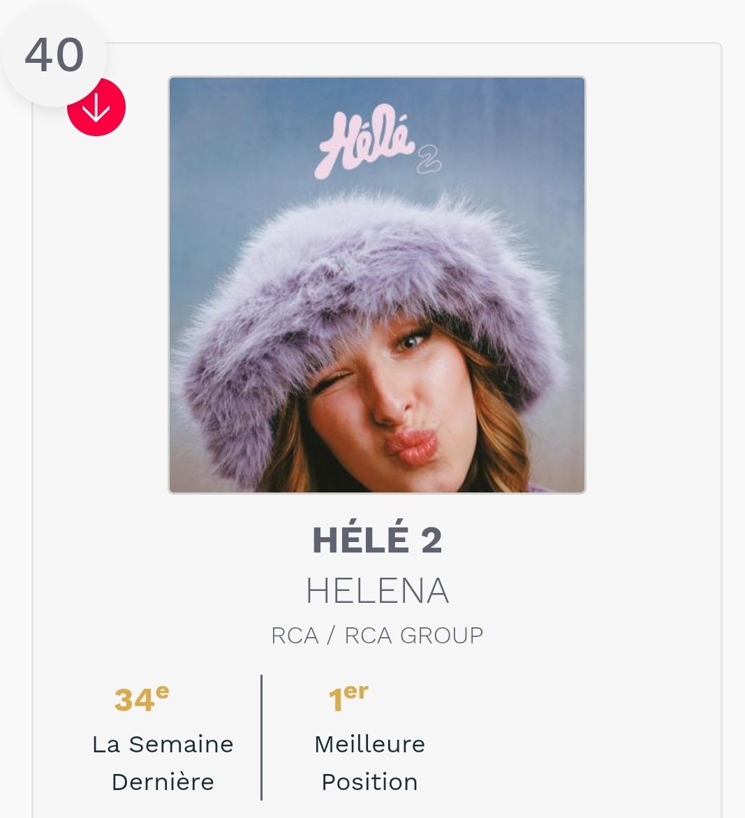 JujuFanShip's tweet image. Cette semaine au top albums #HelenaBailly est 40e et #PierreGarnier est 76e! @snep