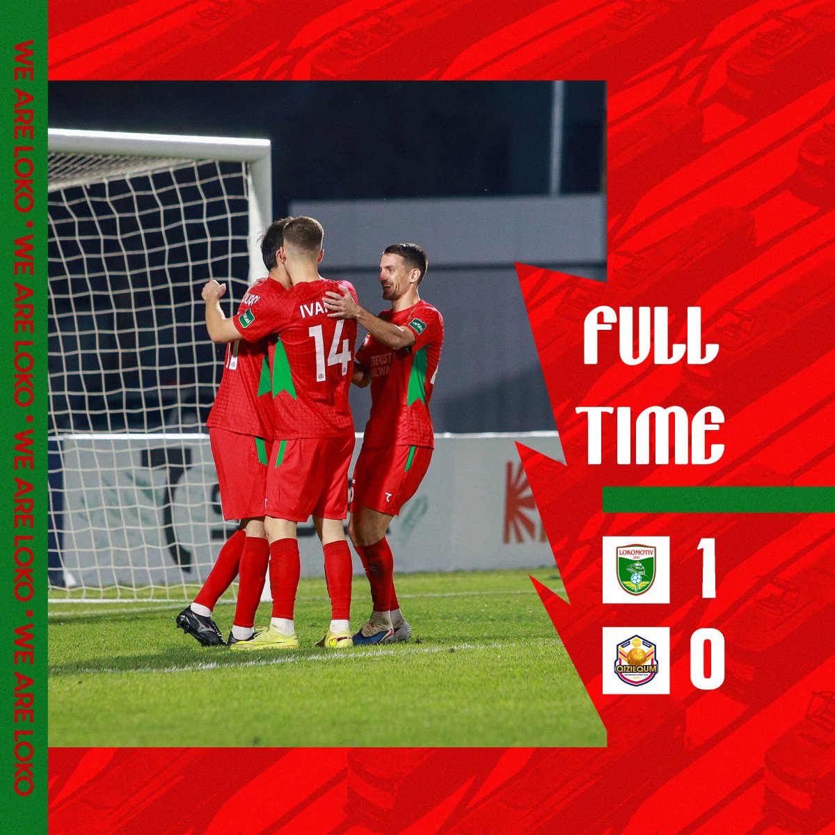 LokomotivUzb's tweet photo. 😎 | G'ALABA!
Superliga tanaffusiga yaxshi kayfiyatda yo'l olyapmiz🙃
#Superliga | #LokomotivQizilqum 1️⃣-0️⃣
❤️💚 #LPFC 🚂💨 #WeAreLoko 😍 https://t.co/5Ulygl3U7B