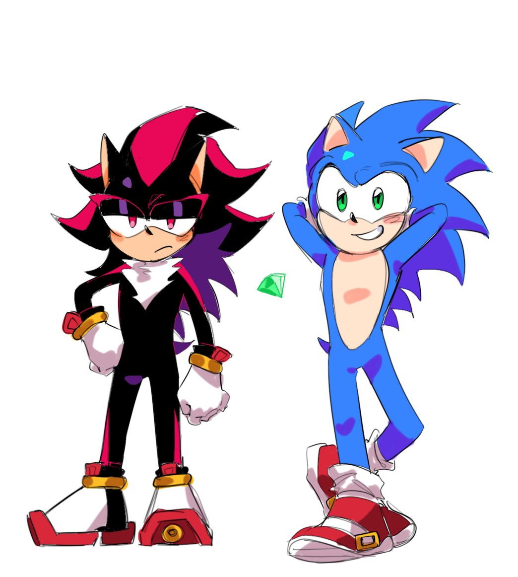 HmPha's tweet image. This is my first time drawing them. I don't know what to write.
#Sonic #Shadow