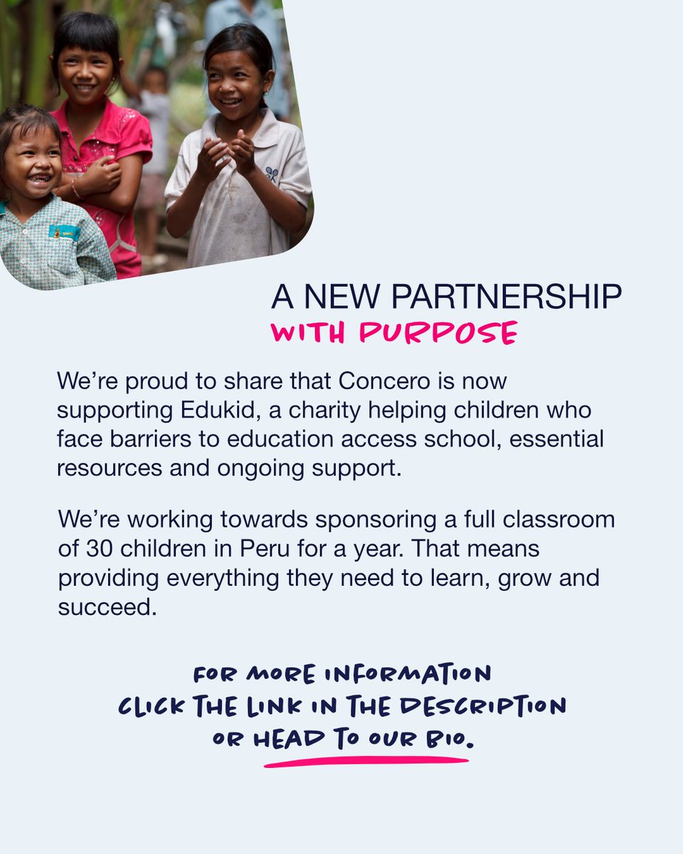ConceroUK's tweet photo. Big shoutout to Digital Mesh 🙌🏻

They’ve made a donation to support our Edukid campaign, we really appreciate the backing.

It’s great to see partners getting behind this. Every contribution takes us one step closer to sponsoring a classroom in Peru.

If you need help or support with broadband, give the team at Digital Mesh a call on 0330 335 8267.

Can’t make the quiz but still want to support? You can donate here 👉 

https://t.co/lhzE36ww84

Let’s keep building momentum 💙