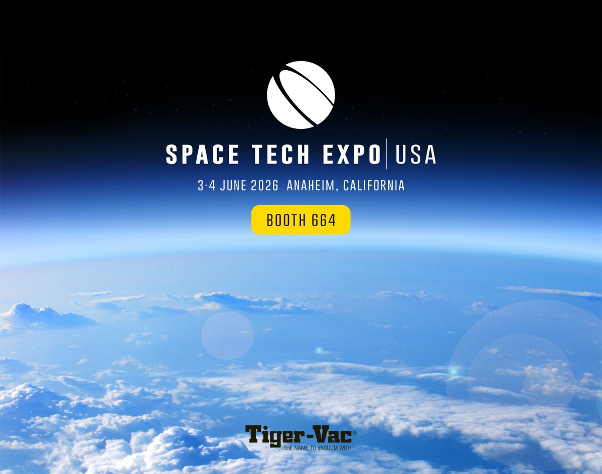 TigerVac's tweet image. We’re excited to share that Tiger-Vac will be exhibiting at SpaceTech Expo 2026 from June 3–4!

#SpaceTechExpo #Aerospace #AdvancedManufacturing #IndustrialVacuum #TigerVac