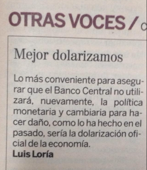 luiseloria's tweet photo. La #Dolarización continúa siendo la mejor alternativa para Costa Rica 🇨🇷 https://t.co/oBqyTHnf6n