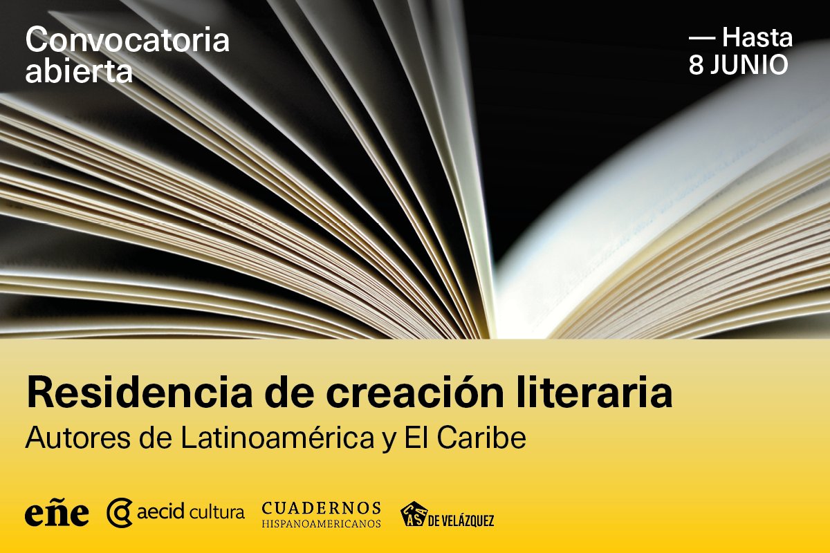 festival_ene's tweet photo. ✨ ¡Nueva oportunidad para escribir, crear y crecer!

Festival Eñe, junto a @AECID_es y la Casa de Velázquez, lanza la 4ª convocatoria de la Residencia de Creación Literaria para escritores de Latinoamérica y el Caribe.
 
➡️Bases: https://t.co/QVblzZkcd4 https://t.co/GpqRlhzyuT