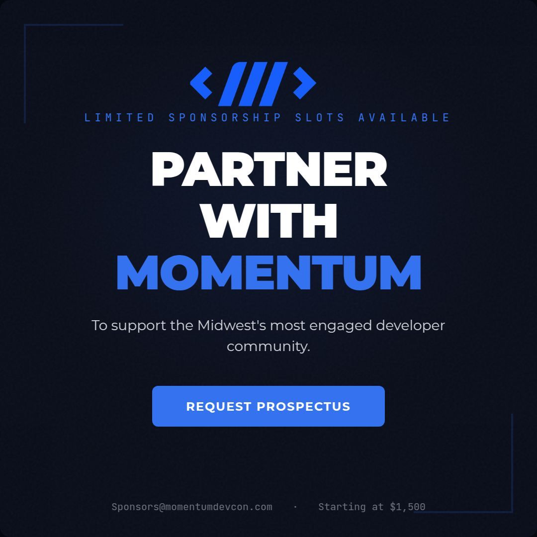 momentumdevcon's tweet photo. A technical audience actively evaluating tools, platforms, and partners.
Not passive. Not browsing. They’re building- and deciding what to use next. 

Put your team in the middle of those decisions. Request a prospectus from sponsors@momentumdevcon.com https://t.co/GRpwOApzZ0