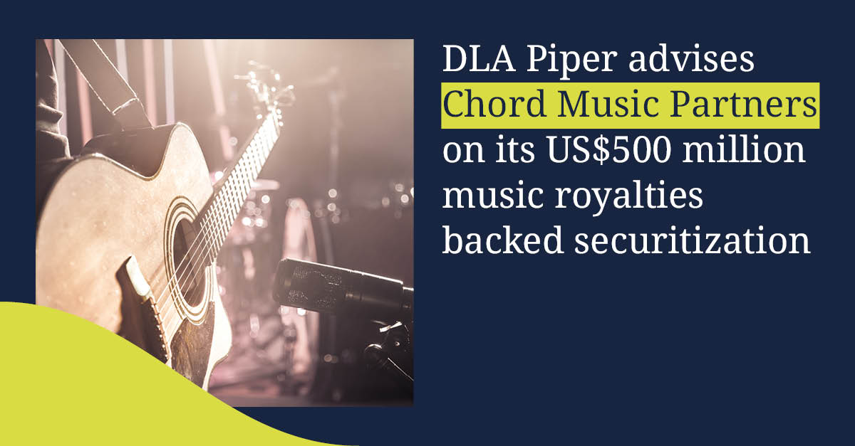 DLA_Piper's tweet photo. DLA Piper advised Chord Music Partners, a leading independent music rights platform, on the successful US$500M music royalties‑backed securitization (ABS). 

Read more: https://t.co/VUlsscbJAe 

#MSE https://t.co/hNekvTzmQN