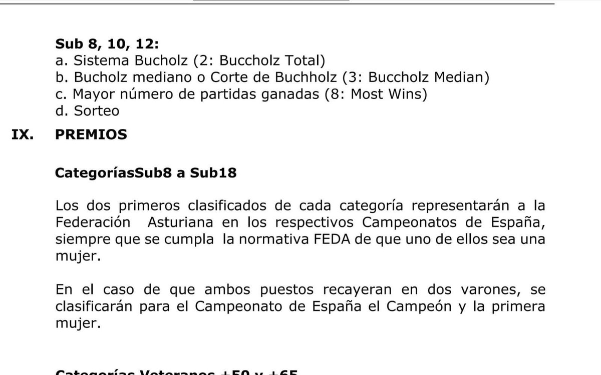 hijos_rehenes's tweet image. #CustodiaCompartida 
#FelizSemana 
#FelizLunes 

Campeonato de ajedrez de Asturias. 

Si se presenta una mujer, será automáticamente finalista para el campeonato de España aunque le hayan ganado los hombres y hayan obtenido más puntuación en la clasificación.