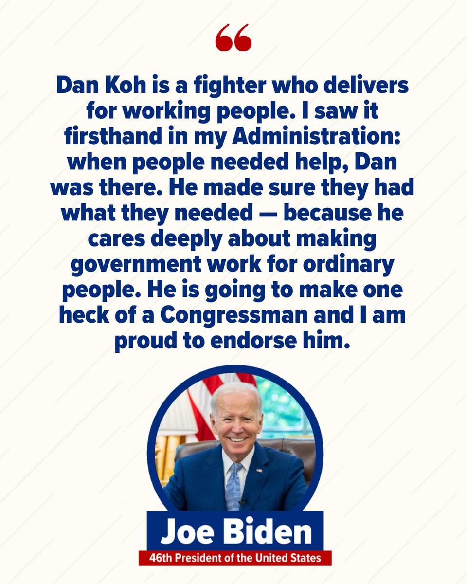 dank's tweet photo. "He is going to make one heck of a Congressman." — President Joe Biden. 

Keep the faith, MA-06. We're just getting started. https://t.co/qIYGfK7KL1
