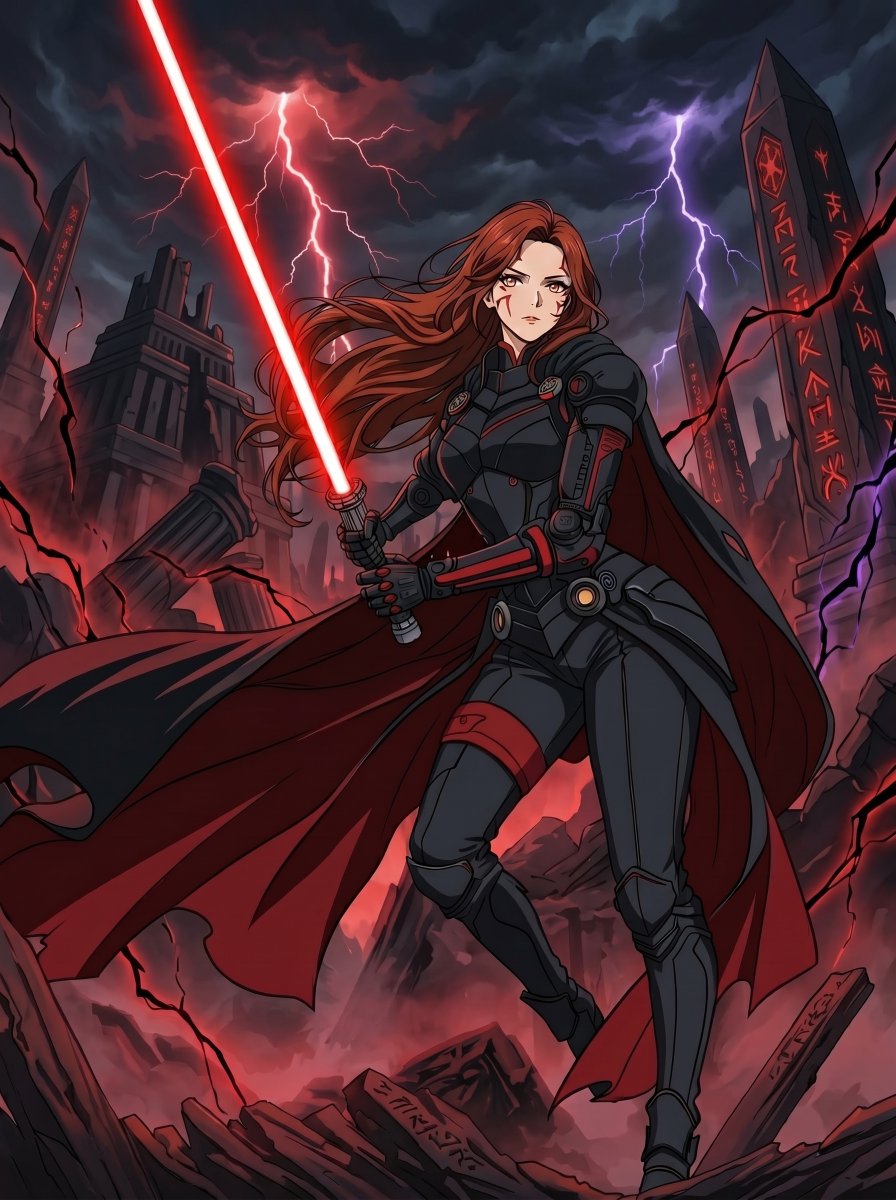FossyCatAI's tweet image. Darth Scindra 
May the 4th be with you. (Her bio in ALT text link.)
#MayTheFourthDay #starwars #scifi #aiart