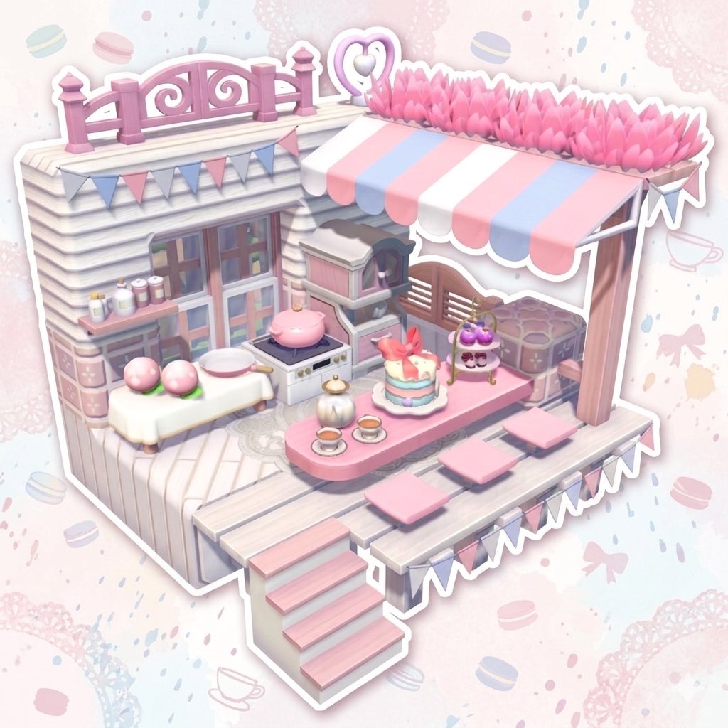 bumpofmikan's tweet photo. ニンフィアのカフェ☕️
フルーツ直置きがマイブームです🍑
1マス扱いにならないから、家具置けないけど隙間が気になる時に使えるゥ
#ぽこポケ  #pokopia #55クリエイト https://t.co/tqW6NJzoQL