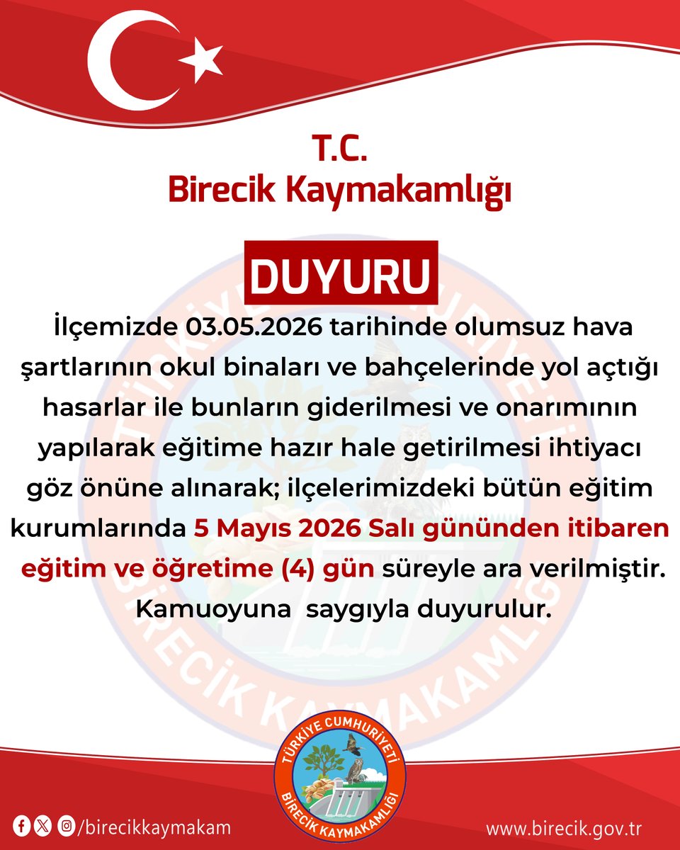 birecikkaymakam's tweet photo. 📢 DUYURU https://t.co/HoSJmPNaQu