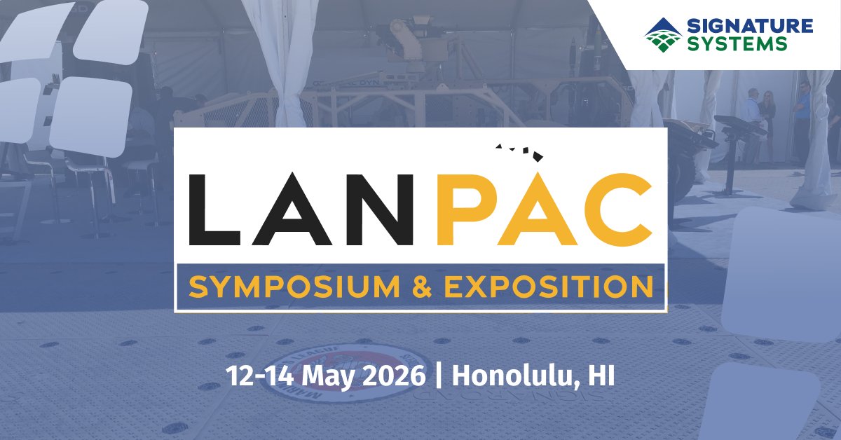 SignatureSystem's tweet photo. At LANPAC, leaders come together to advance landpower in the Indo-Pacific. Meet the team at Booth 304 and see how Signature Systems products support the mission with reliable ground access in demanding environments.

https://t.co/zbjBhEaSN1

#Defense #Military #Landpower https://t.co/iijGgMcBlp