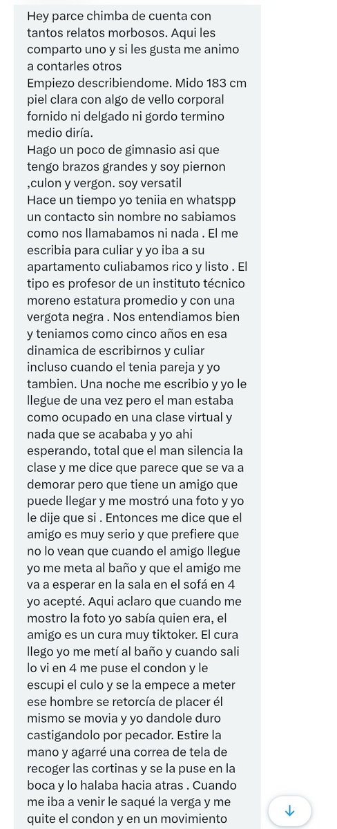 RelatosMedellin's tweet photo. Culiando con un sacerdote. 🔥

Envíen sus relatos al DM.

#MorboMedellín #CruisingMedellín #Relatosgay
#Exhibicionismogay #VoyeurMedellín #PajerosMedellín https://t.co/3uEQs76s87