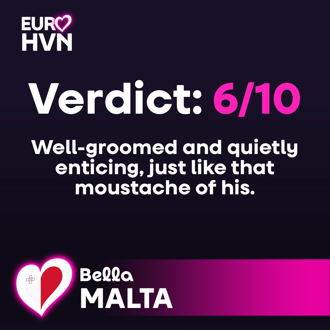 EuroHeaven98's tweet photo. Eurovision 2026 reviews: Malta 🇲🇹 https://t.co/6xkCjkqsXc