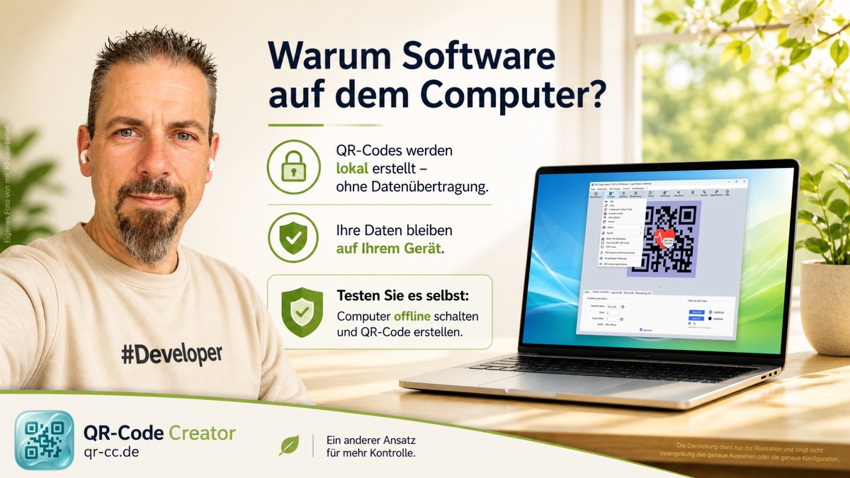 wattblicker's tweet photo. QR-Codes direkt auf Ihrem Computer erstellen.
Ohne Datenübertragung während der Generierung.

Keine Programmierkenntnisse erforderlich – zahlreiche Vorlagen verfügbar.

Jetzt testen:
Offline gehen und QR-Code erstellen und selbst ein Bild machen.

👉 https://t.co/G7ltBnYJ6e https://t.co/9oKuGuia3a