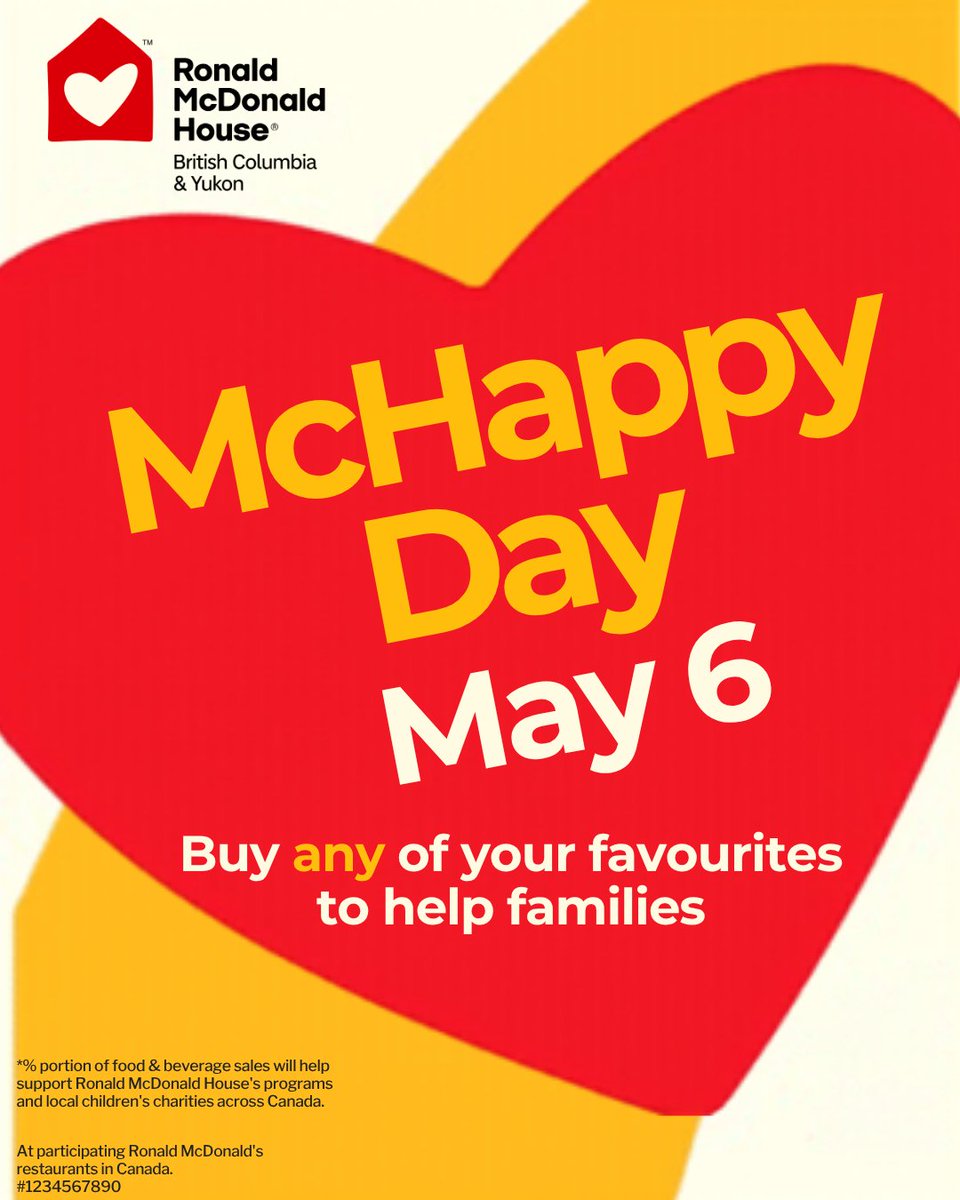 cdcpg's tweet photo. So proud to be part of McHappy Day and thankful for funding.  Please come visit our staff volunteering at various locations throughout Prince George! https://t.co/sRXIUtXZcj
