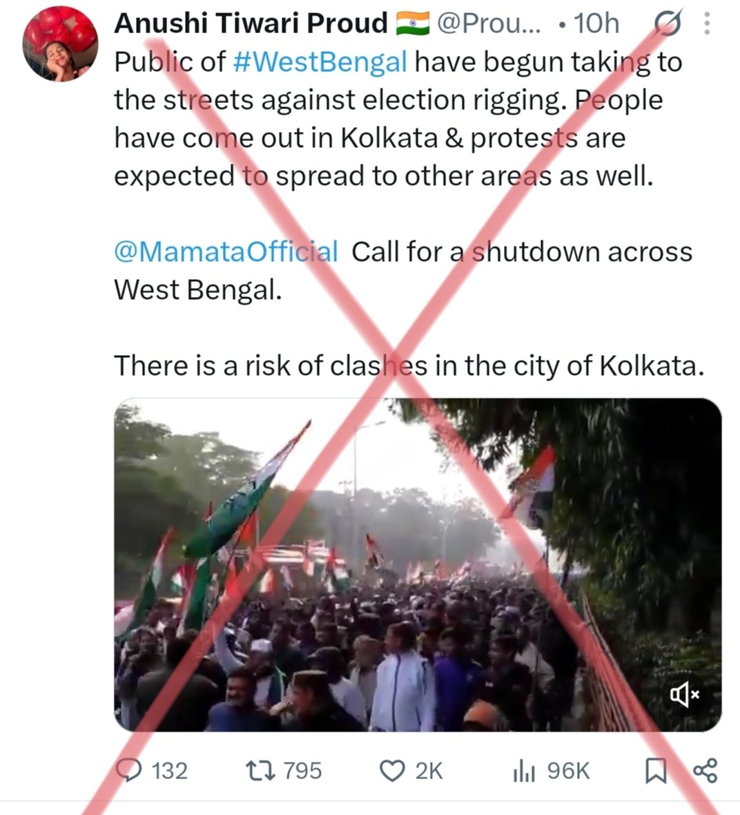 Fake news alert: This is a Pakistani propaganda account posing as Indian, be careful. The video from February 2026. Pakistanis are trying hard to incite violence in West Bengal regarding the assembly elections 2026.