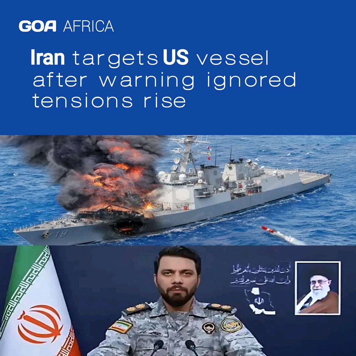 RuotW20874's tweet photo. According to Iranian sources, the vessel was operating close to Jask Island and allegedly ignored multiple warnings issued by the Iranian Navy before the strike occurred. #Irán #USA https://t.co/vceRwRZqvW