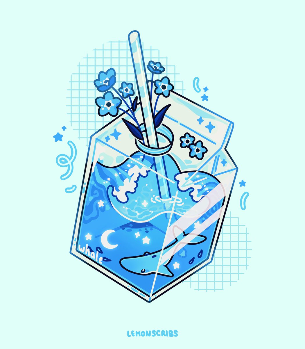 Lemonscribs's tweet image. Ocean juice~
Featuring a cute whale
#illustration #digitalart #kawaii #oceanart #aesthetic