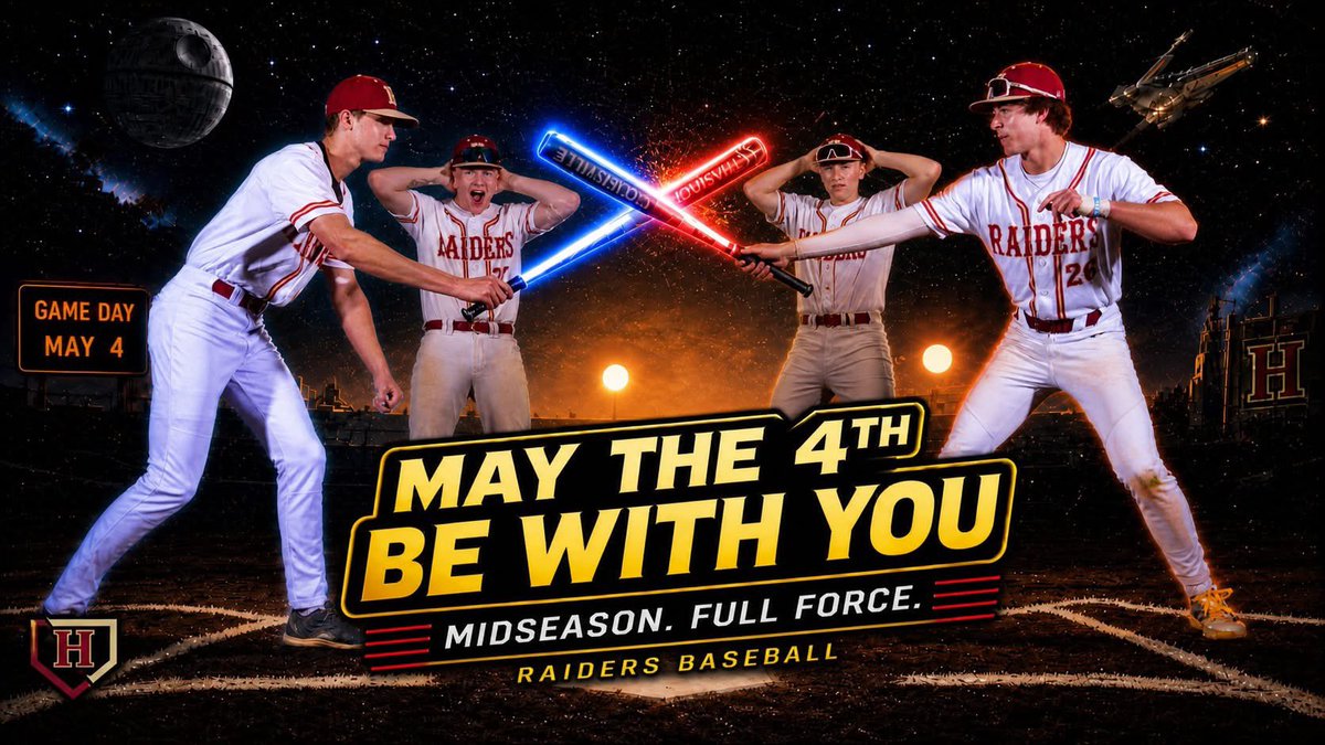 BoroDiamondClub's tweet photo. May the 4th vibes are strong, but it’s still all about the game. ⚾️✨
Raiders Baseball, midseason mode.

#MayThe4th #StarWarsDay #RaidersBaseball #HighSchoolBaseball #BaseballLife #PlayBall #FullForce #BoroBaseball #MayTheForceBeWithYou #DiamondClub @BoroBallClub @SkylandBaseball https://t.co/OMCcdV2Nk0