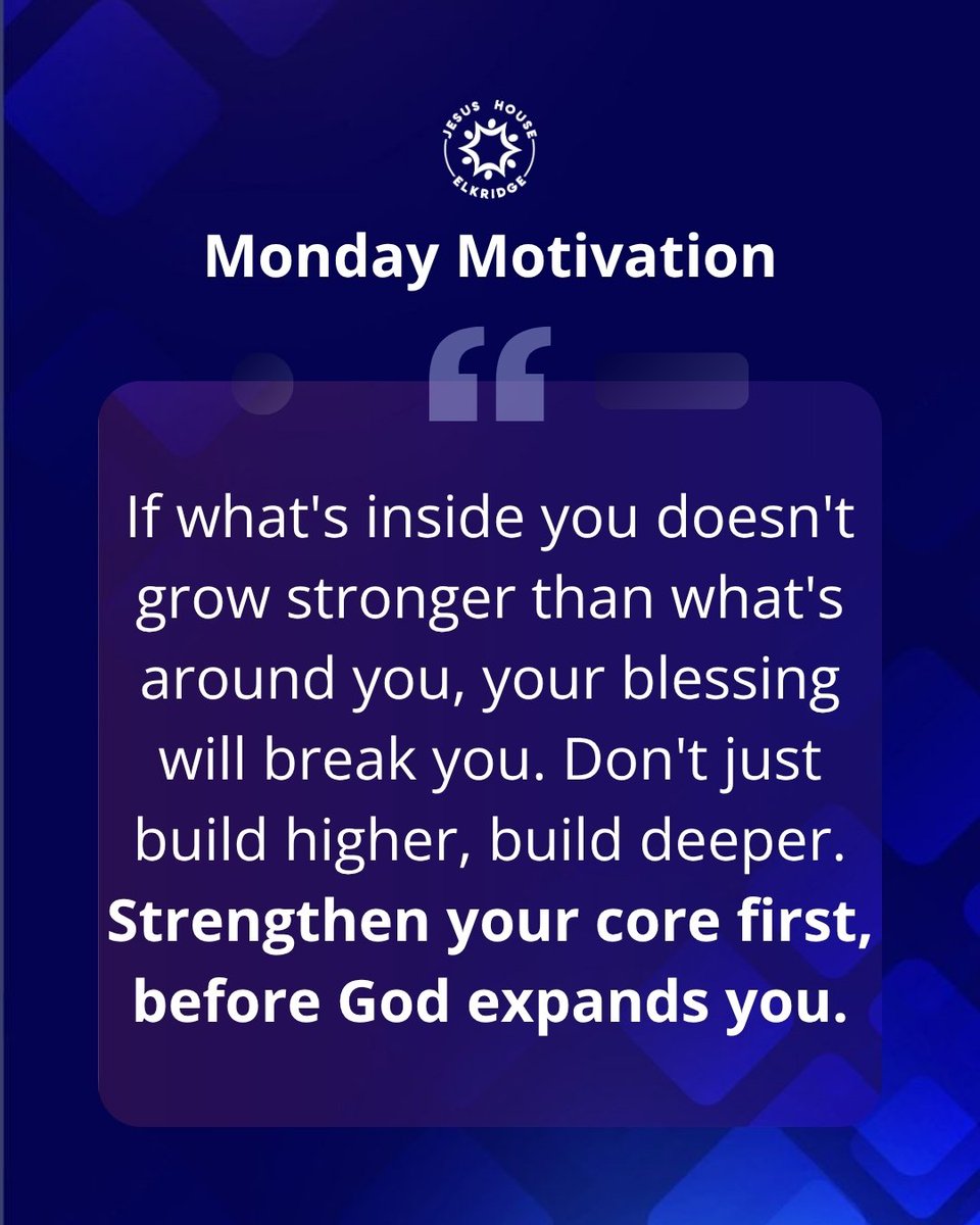 JHelkridge's tweet photo. God won't give you more than you can handle, but He will stretch you so you can handle more. Build your foundation first.

#StrengthBeforeStretch #FoundationFirst #JesusHouseElkridge #GlenBurnie #MarylandChurch https://t.co/vxD1LpJorw