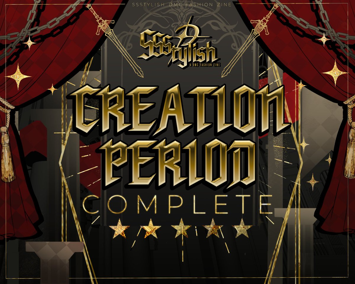 Ssstylish_zine's tweet photo. ✨THE SHOW WILL BEGIN SOON✨

The lights flicker to signal the start of the show... we're happy to announce the creation period is now complete! 

We'll begin posting exciting news and a sneak peek in the upcoming days, do look forward to them!⚔️🩸 https://t.co/7xcPGr7E4z