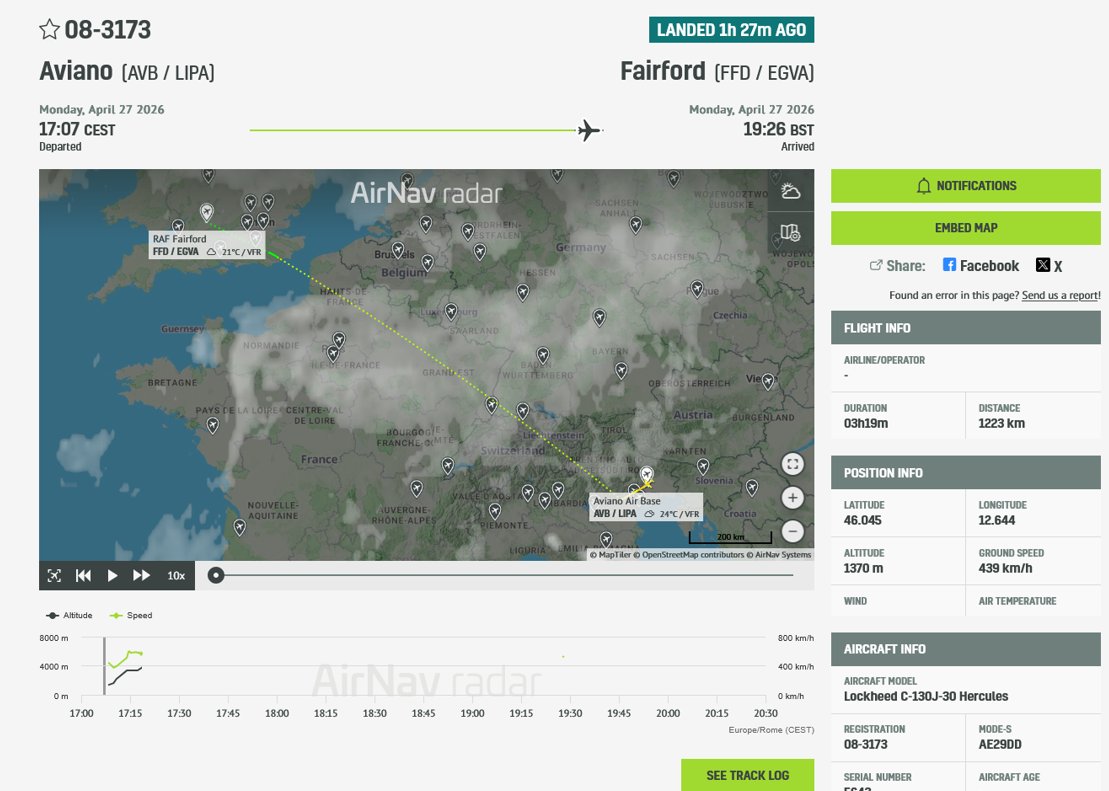 SMaurizi's tweet image. it's depressing how the mainstream Italian media keep repeating the government’s propaganda that #Italy has denied the #USA access to #militaryBases for the #IRANWar, when the #USMilitaryCargoFlights #Aviano-#Fairford—which we revealed—have never stopped.
