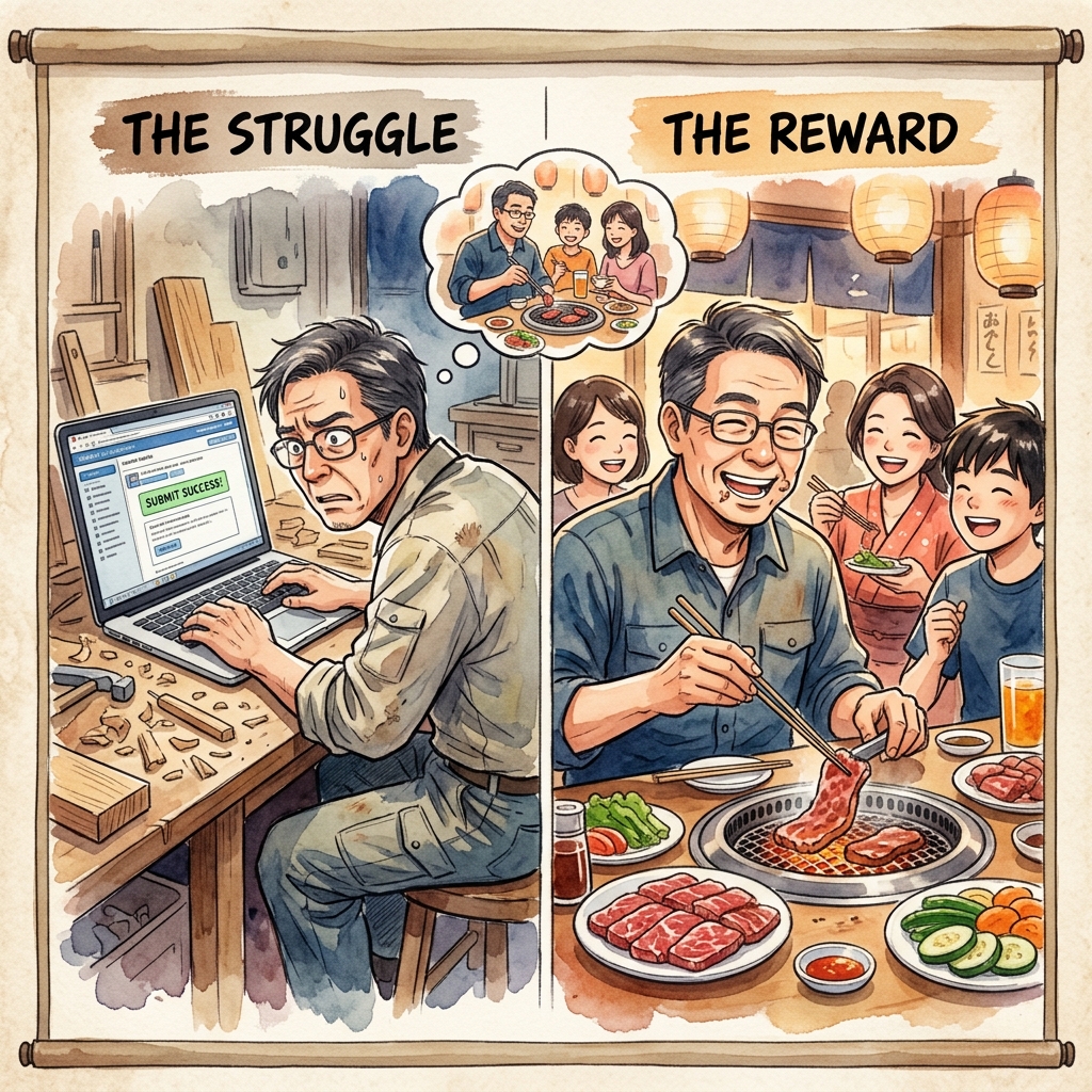 【ジャービス壁打ち日記 Day 37】
「AIと20回やり取りしたら、家族と焼き肉に行けた」

ゴールデンウィーク。

連休明けの現場工事のために、工程表を作らなきゃいけない。

いつもならExcelをポチポチ。
罫線引いて、印刷してズレて、直して…。

正直あれ、地味にキライ（笑）