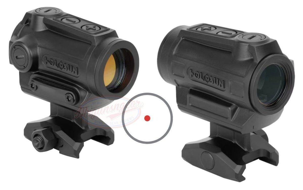 Mrgunsngear's tweet photo. Holosun ARO (Advanced Rifle Optic) red dot optic with 2 MOA dot, shrouded turrets, lower 1/3 co-witness sights, and 2-5 year battery life for $109/ea currently here: https://t.co/J373yCrLym

Review is coming but mine has been flawless to date; cheapest I've seen it 🔴 https://t.co/hnkbDexlE7