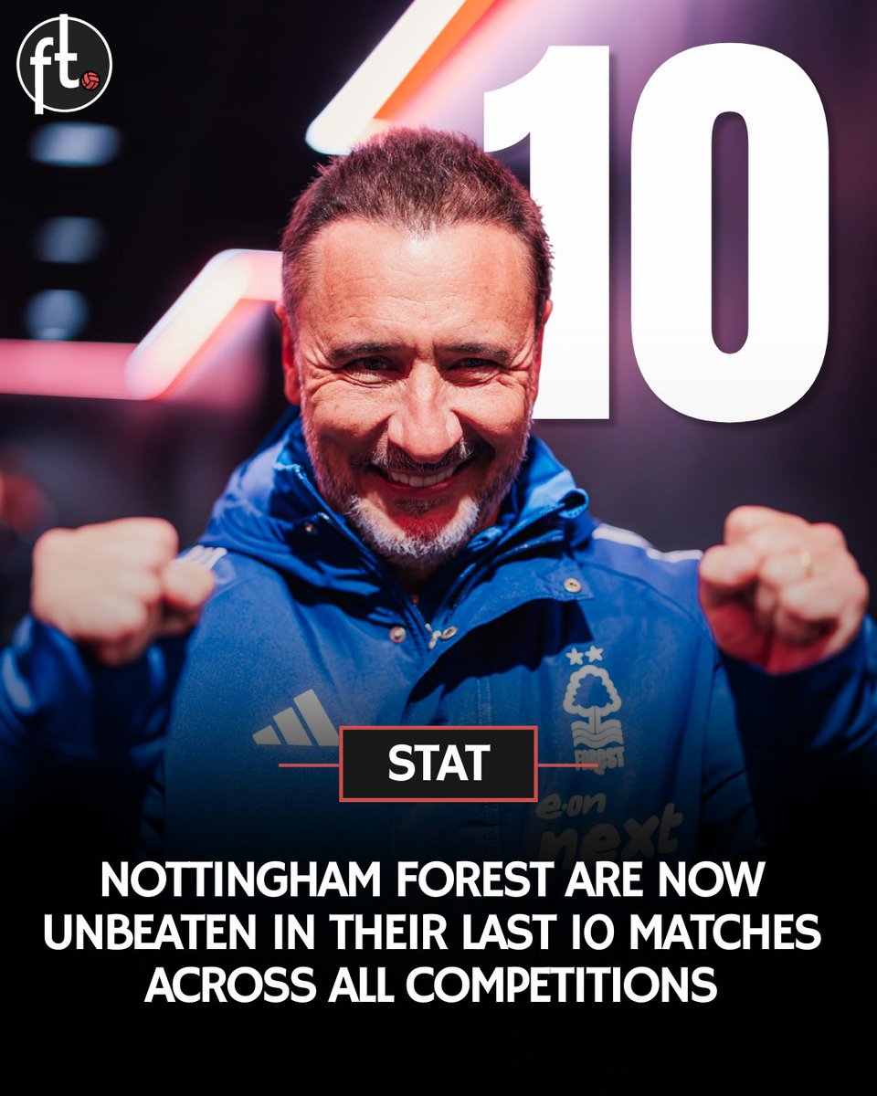 🌳 Nottingham Forest are now unbeaten in their last 10 matches across all competitions:

✅ 3-1 win vs. Chelsea
✅ 1-0 win vs. Aston Villa
✅ 5-0 win vs. Sunderland
✅ 4-1 win vs. Burnley
✅ 1-0 win vs. Porto
🤝 1-1 draw vs. Aston Villa
🤝 1-1 draw vs. Porto
✅ 3-0 win vs.
