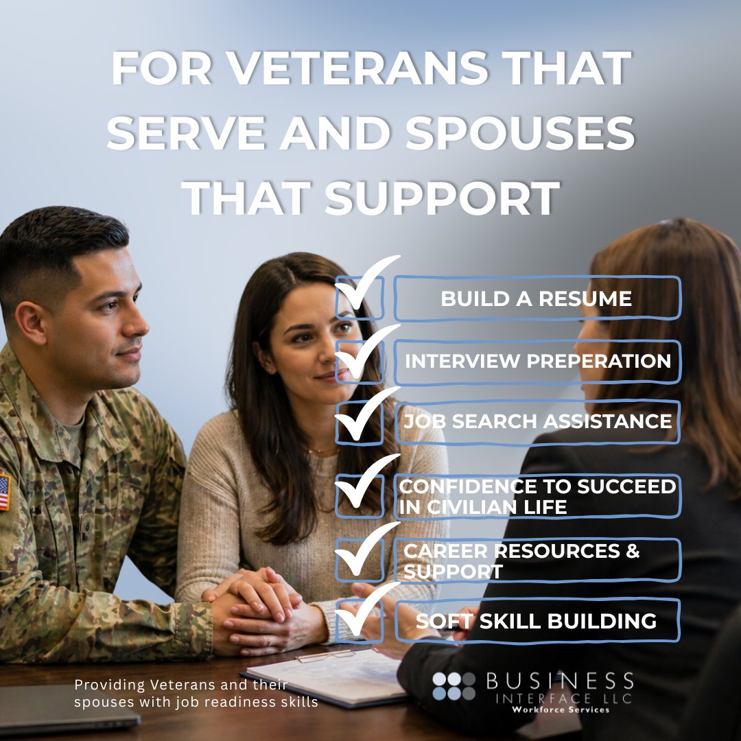 BIWorkForce's tweet photo. Your military experience built skills employers need: leadership, discipline, and adaptability.

Our Veterans Employment Program helps veterans turn those skills into real career opportunities.

Apply today: https://t.co/FoyZYLQo1G
#veterans #veteranemployment https://t.co/21iUi8yQYN