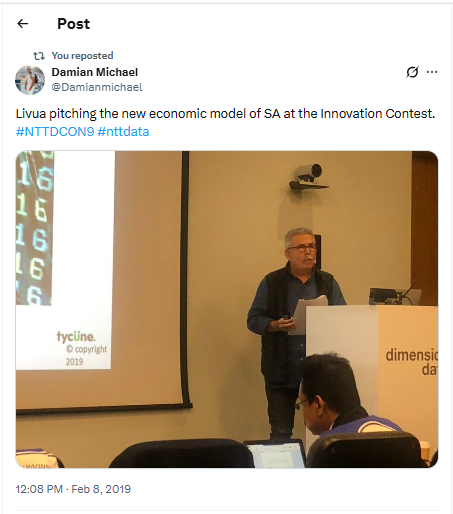 TycuneMedia's tweet photo. This did not start yesterday. The “new economic model” was already being presented publicly in 2019 at the NTT DATA Open Innovation Contest. What matters now is not whether the idea is new, but whether the right people are ready to take it to implementation. https://t.co/vGTwUiWWxZ