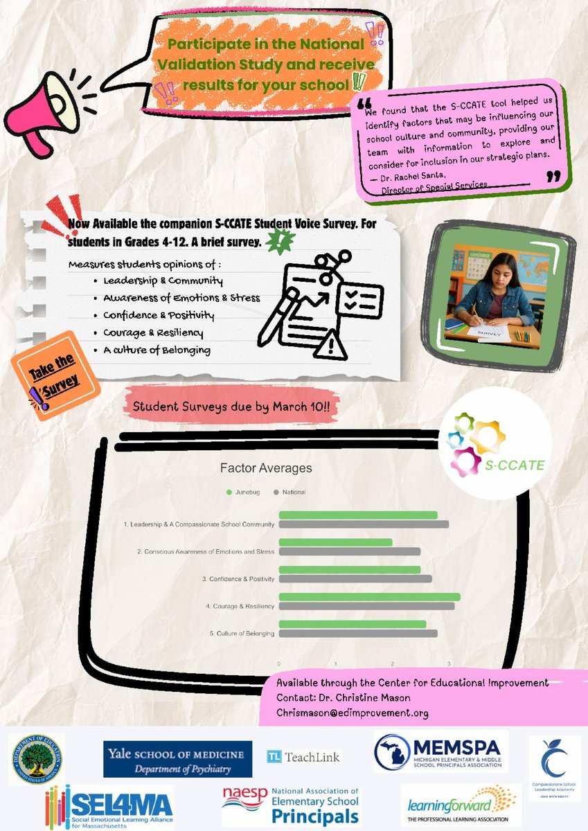 Edimprove's tweet photo. School culture doesn’t improve by accident — it improves when educators speak up.
The S-CCATE 2025–26 National Validation Study is now open, and school leaders, principals, teachers, support staff, and district teams are invited to participate. #SchoolImprovement #StudentVoice https://t.co/avrV7uClkb