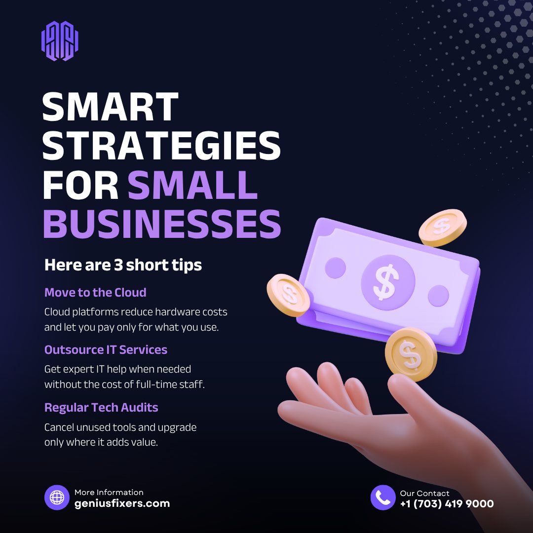 Geniusfixers's tweet image. Smart moves for smarter growth.

Running a small business doesn’t mean settling for small solutions. With #GeniusFixers, you can cut costs, boost efficiency, and stay ahead:

• Move to the cloud
• Outsource IT services
• Audit your tech regularly

#SmartBusiness #ITSupport
